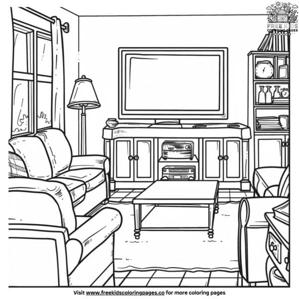 Inside house coloring pages