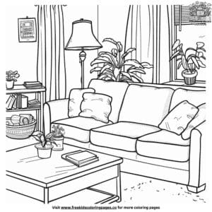 Fascinating Inside House Coloring Pages