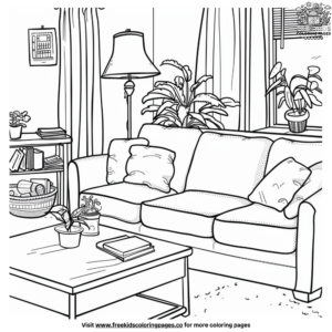 Intriguing Inside House Coloring Page