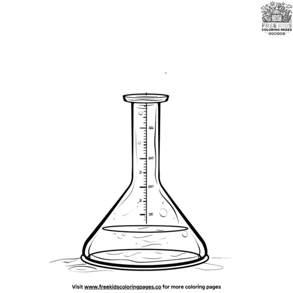 Laboratory flask science coloring pages