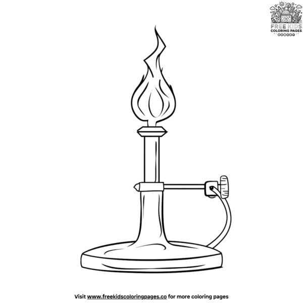 Bunsen burner science coloring pages