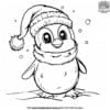 Delightful Joyful Christmas Penguin Coloring Pages