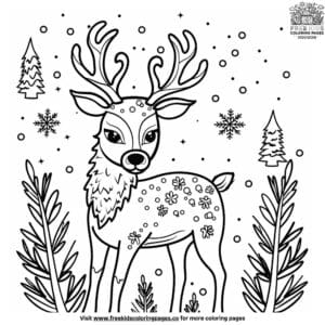 Christmas Reindeer Coloring Pages