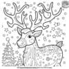 Christmas Patterned Reindeer Coloring Pages