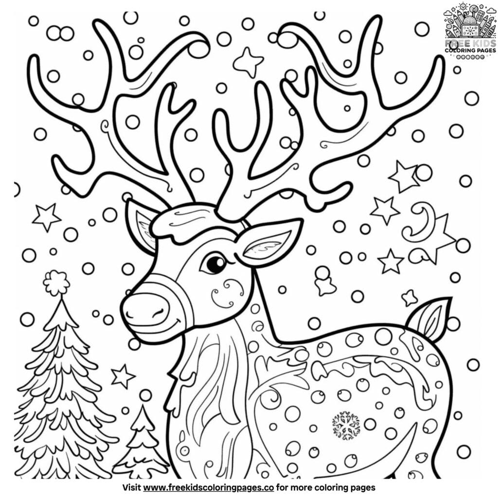 Christmas reindeer coloring pages