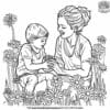 Cheerful Mother's Day Coloring Pages