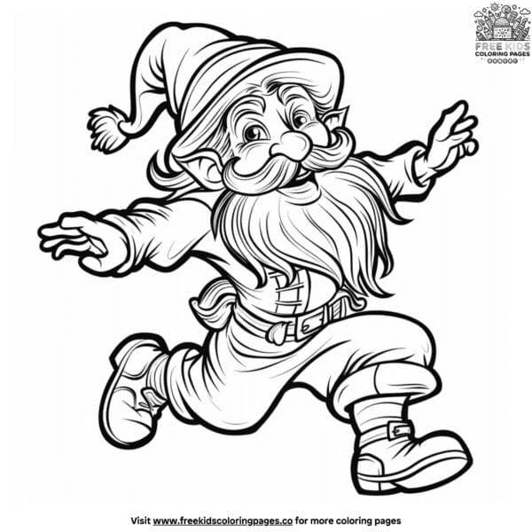 Joyful leprechaun dance coloring pages