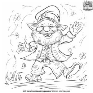 Festive Leprechaun Dance Coloring Pages