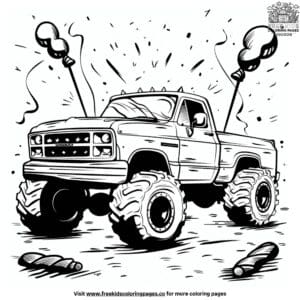 Monster Truck Celebration Coloring Pages