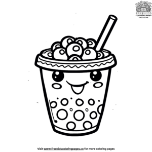 Fun And Sweet Boba Tea Coloring Pages