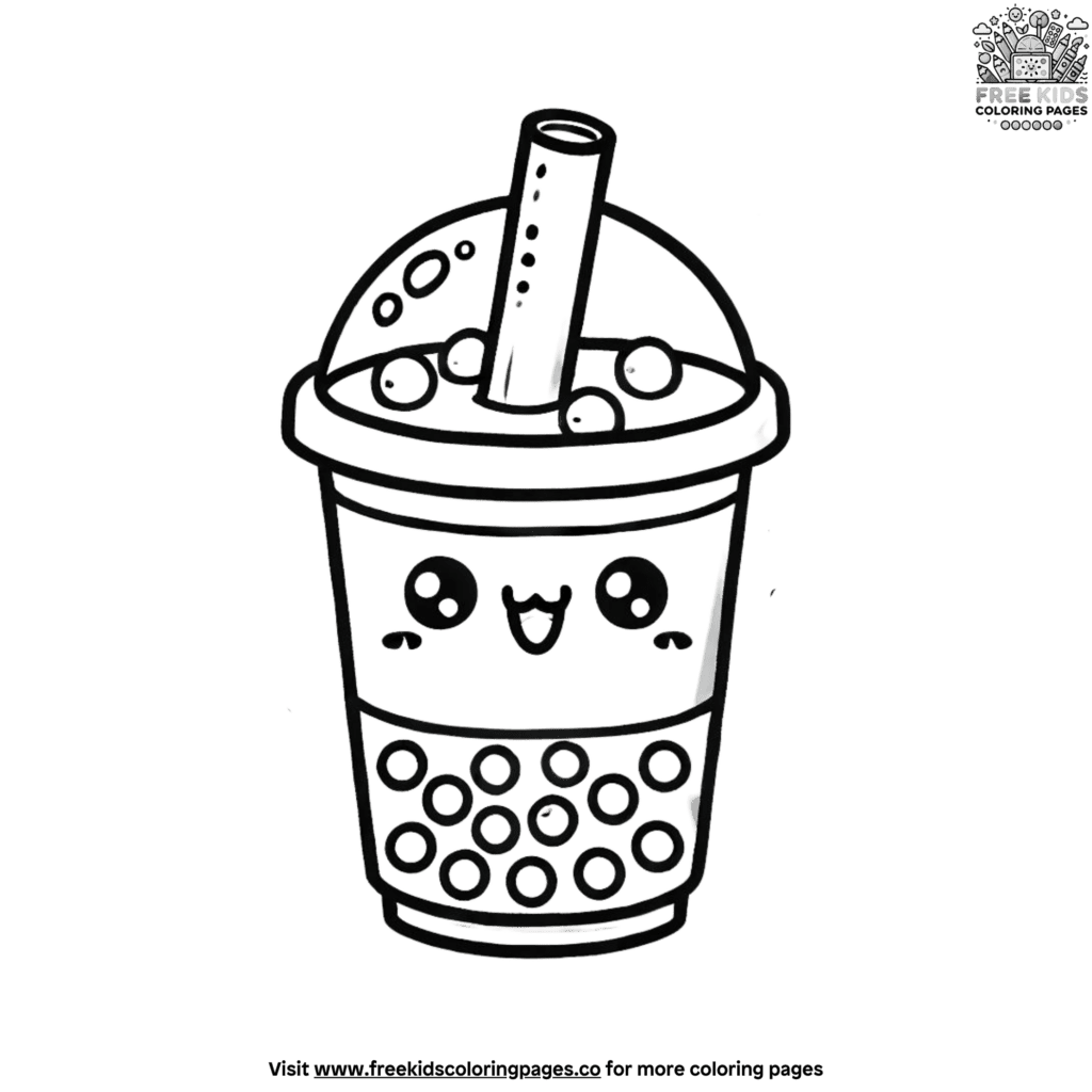 Boba Coloring Pages - Kawaii Boba Tea Delights Coloring Page 3 1024x1024 