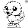 Kawaii Duck Coloring Pages