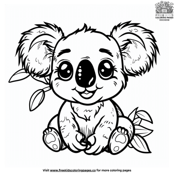 Kawaii koala coloring pages