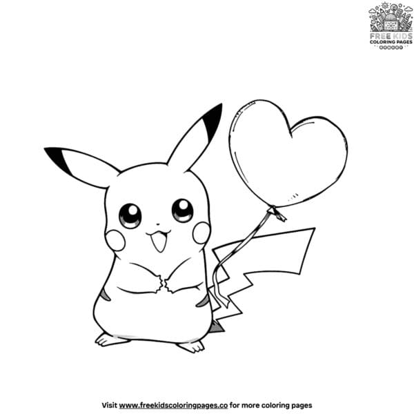 Kawaii pikachu coloring pages