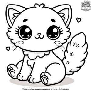 Adorable cute cat coloring pages for double the fun