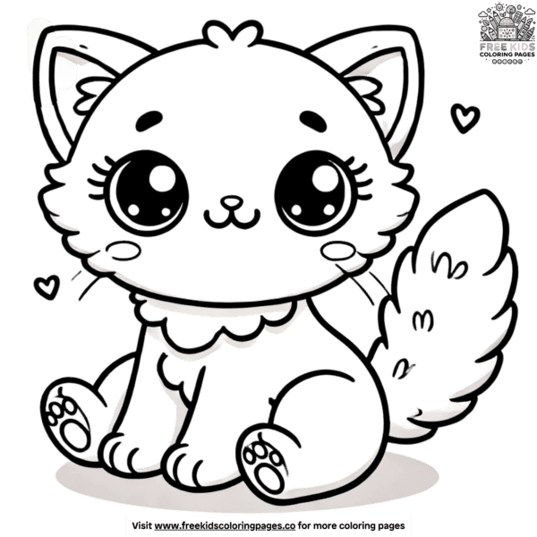 Adorable cute cat coloring pages for double the fun