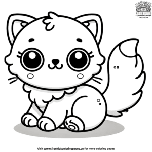 Simple cute cat coloring pages for double the fun