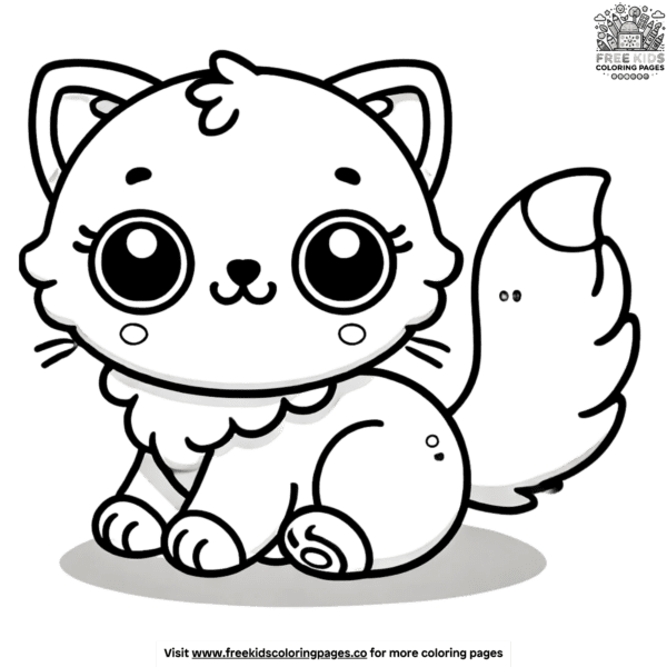 Simple cute cat coloring pages for double the fun