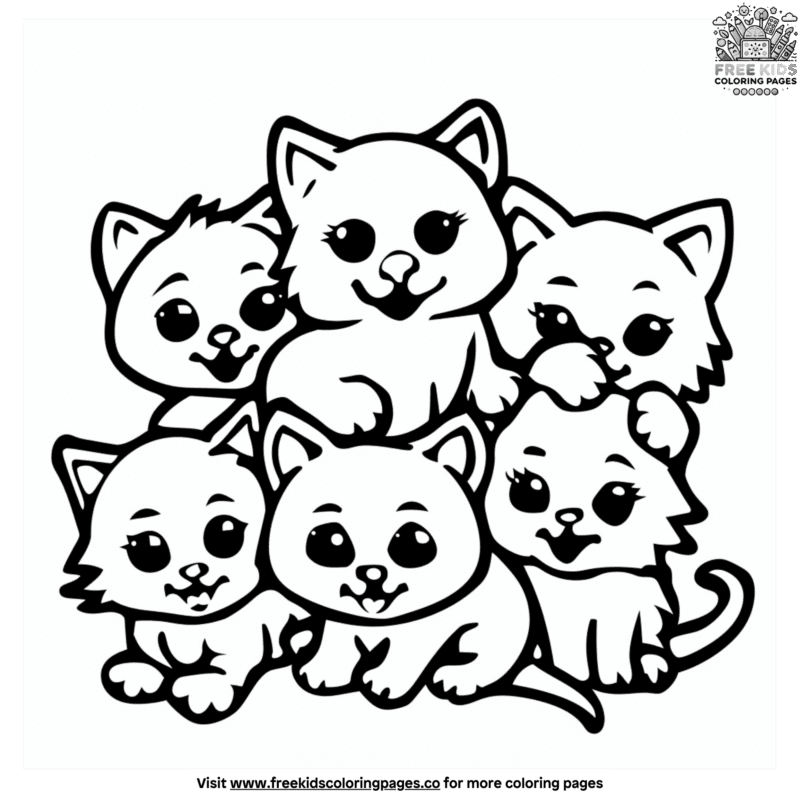 Funny Glasses Cat Coloring Pages - Kitties Coloring Pages Playful And Sweet Kittens 1 800x800