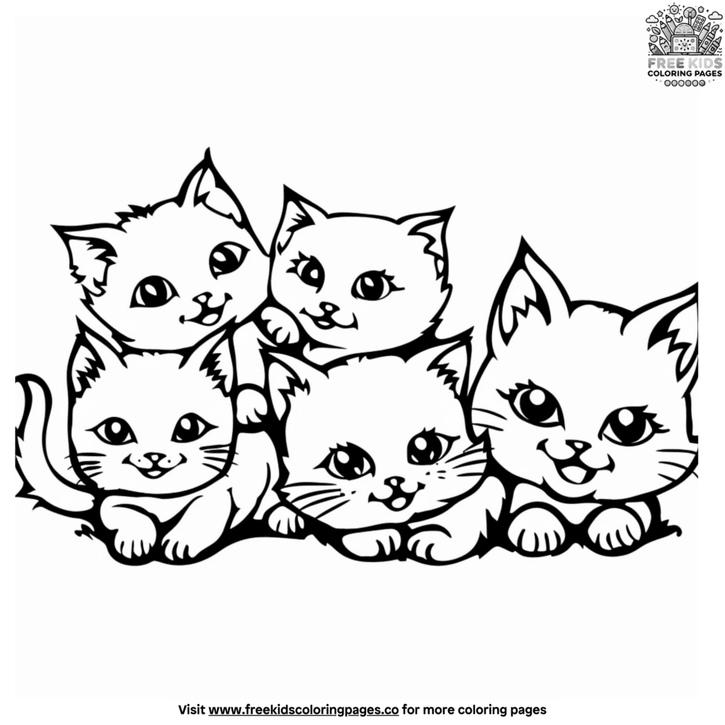 Adorable kitty coloring pages