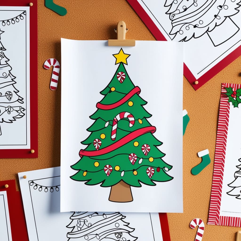 Christmas tree coloring pages 1