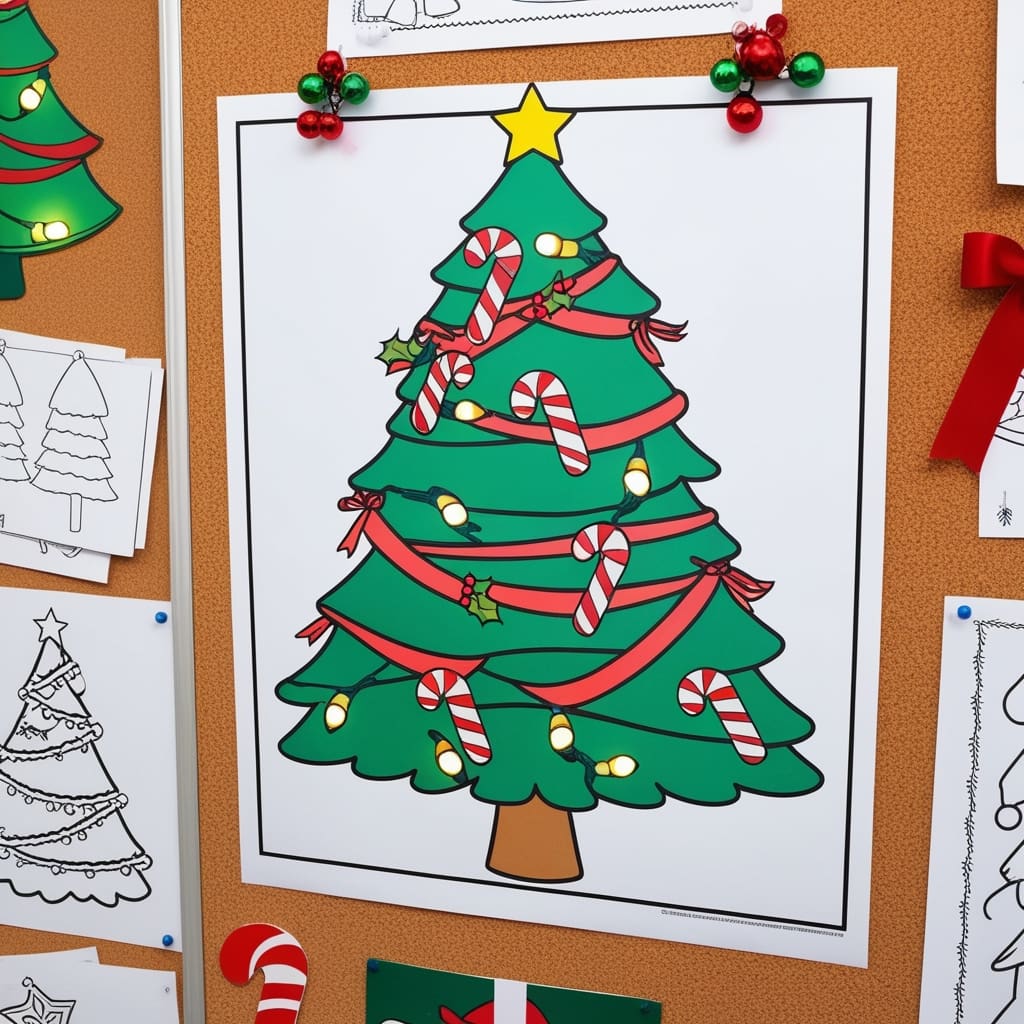 Christmas tree coloring pages 12