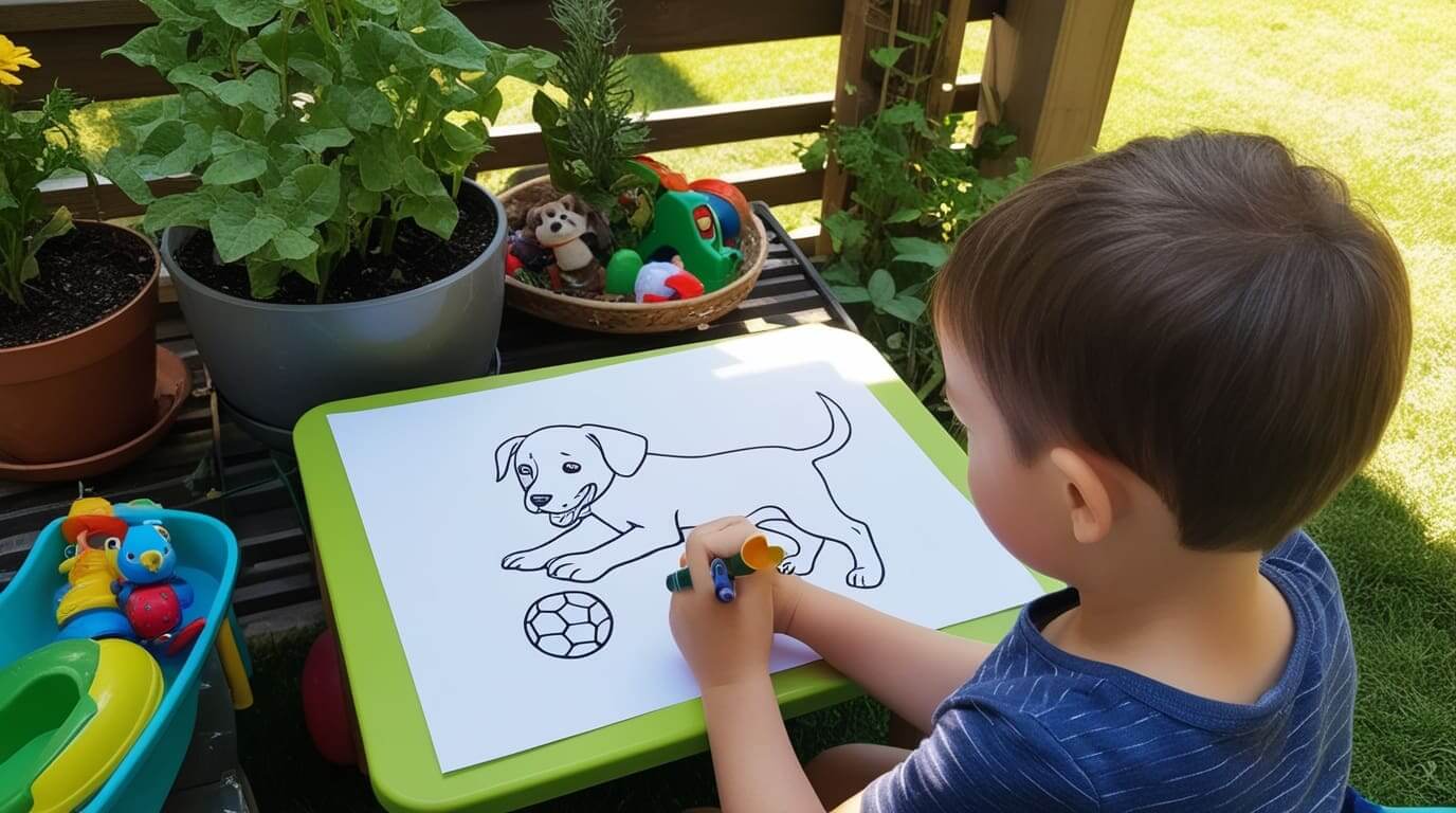 Puppy coloring pages 4
