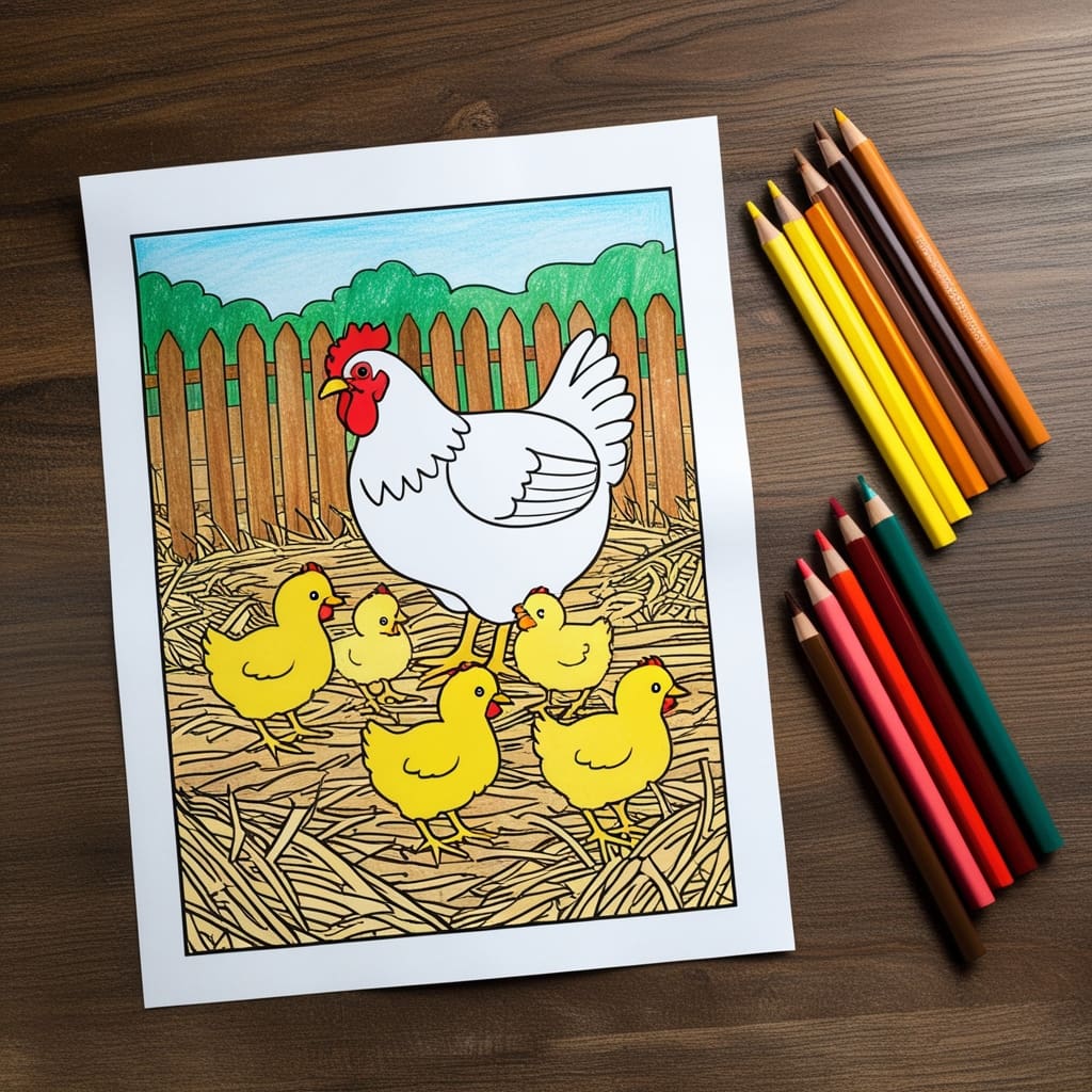 Chicken coloring pages 8