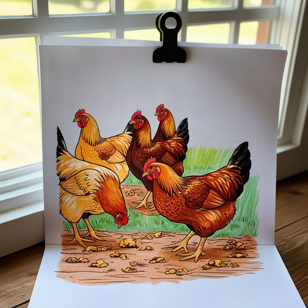 Chicken coloring pages 7