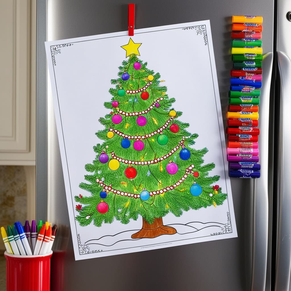 Christmas tree coloring pages 4