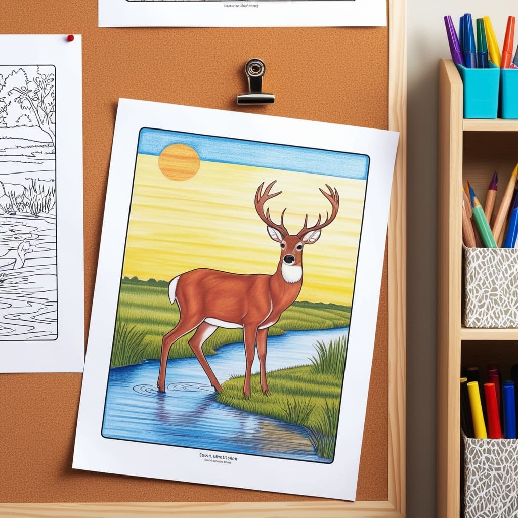 Deer coloring pages 2