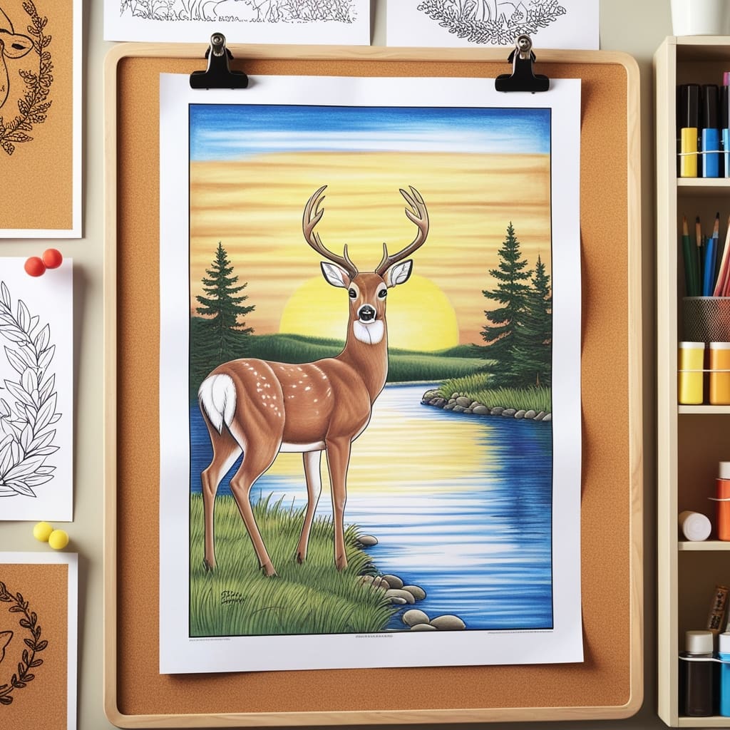 Deer coloring pages 3