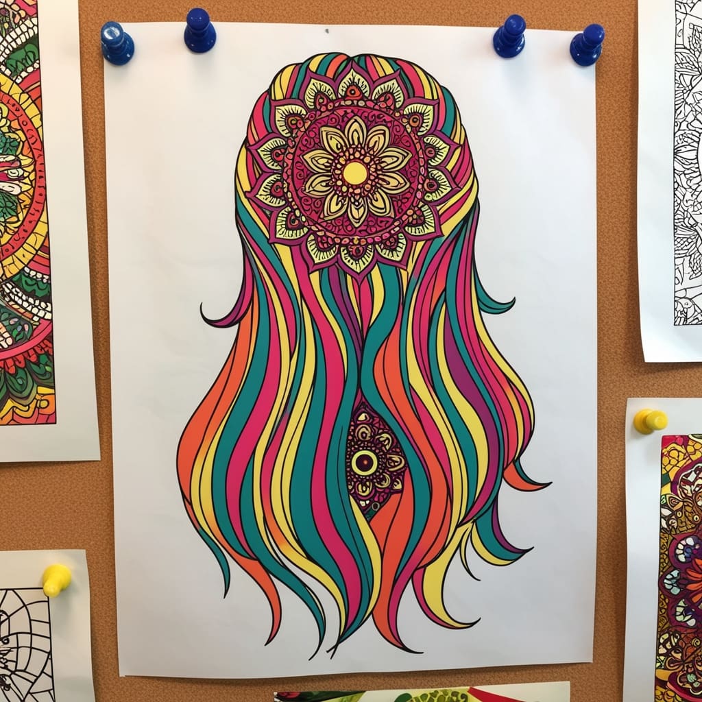 Hair coloring pages 5