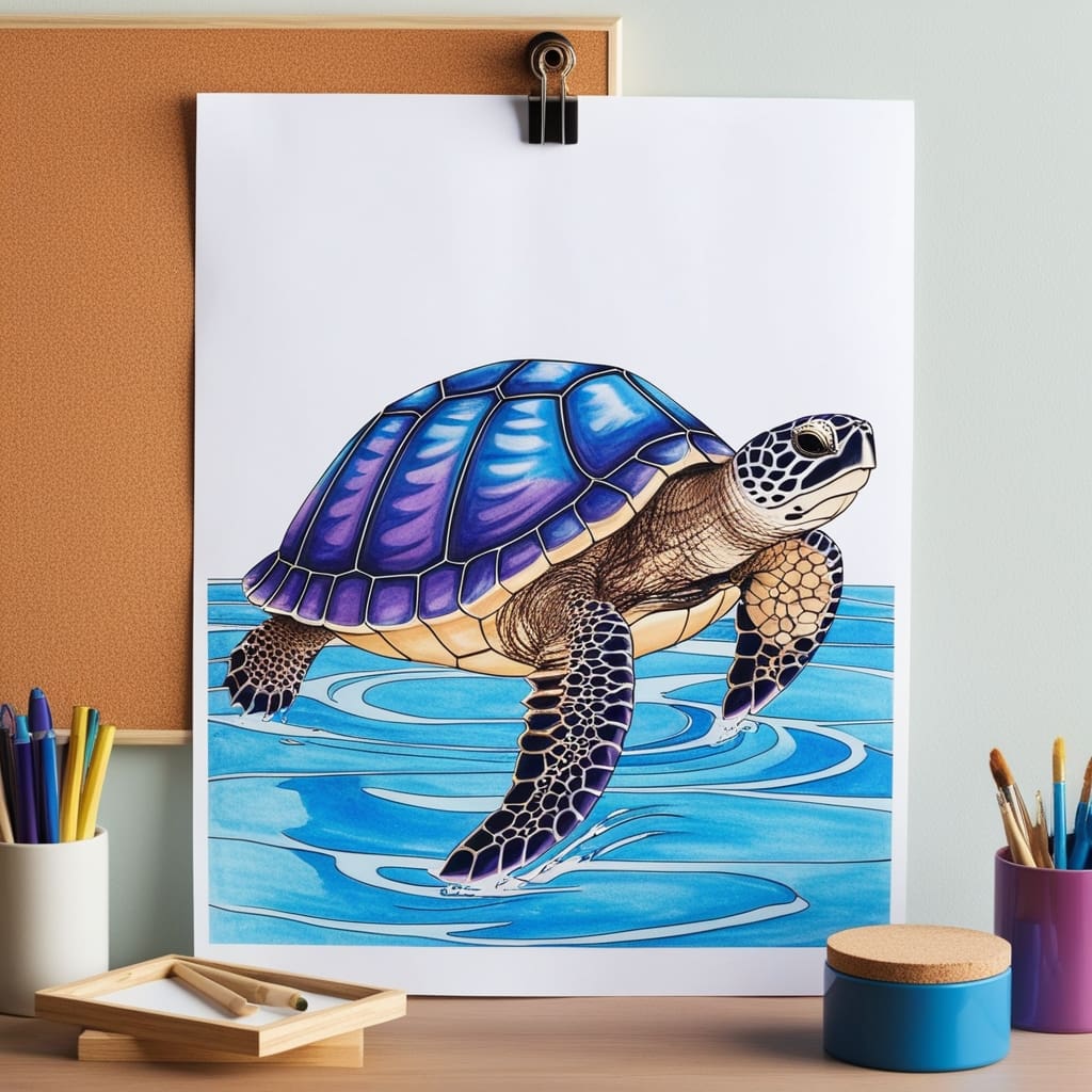 Turtle coloring pages 8