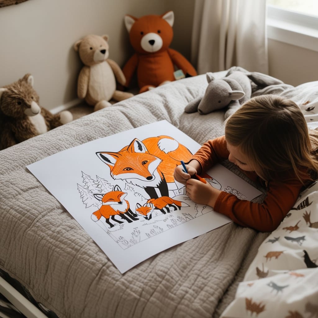 Leonardo phoenix a cozy bedroom where a child is lying on thei 1