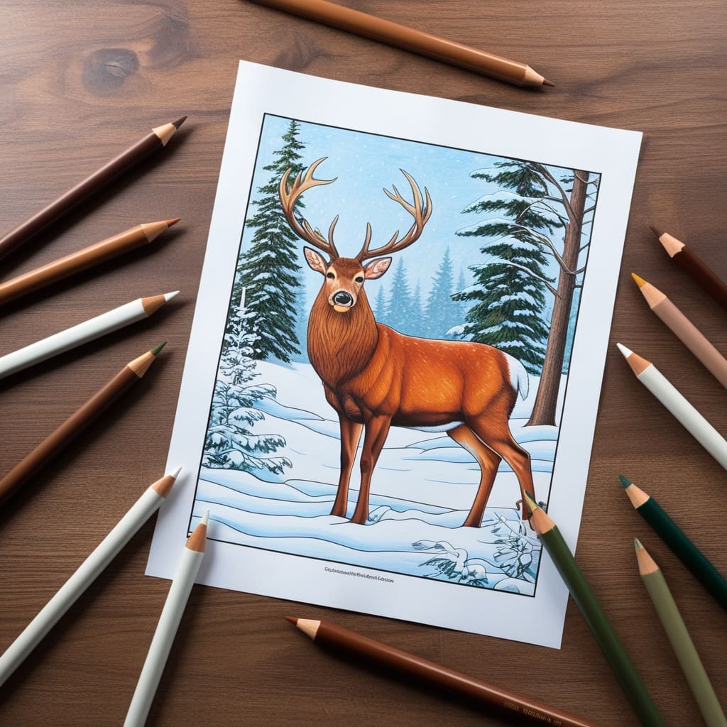 Deer coloring pages 1