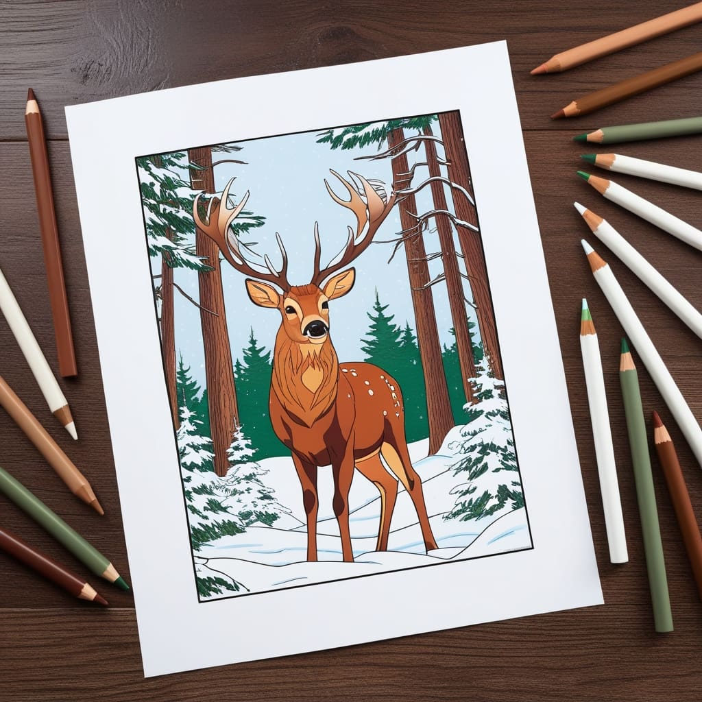 Deer coloring pages 6