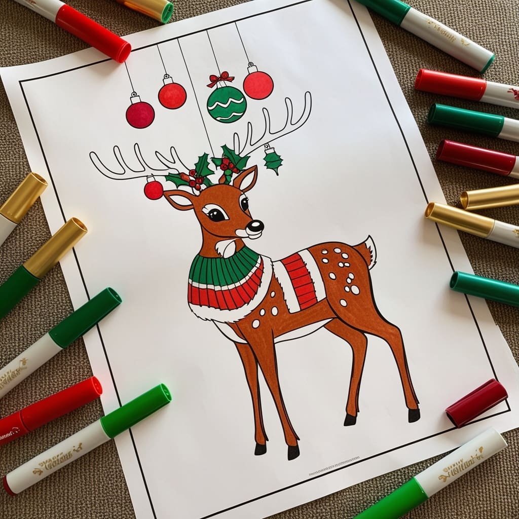 Deer coloring pages 4