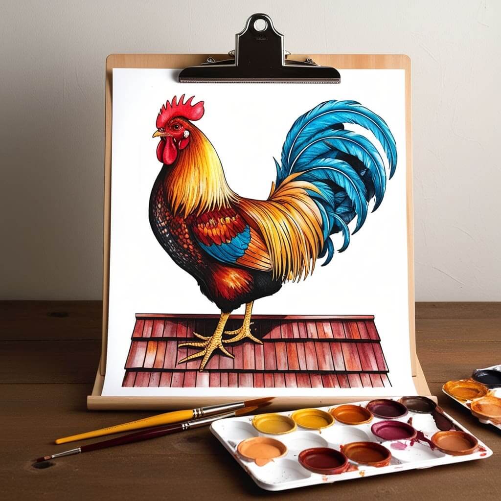 Chicken coloring pages 2