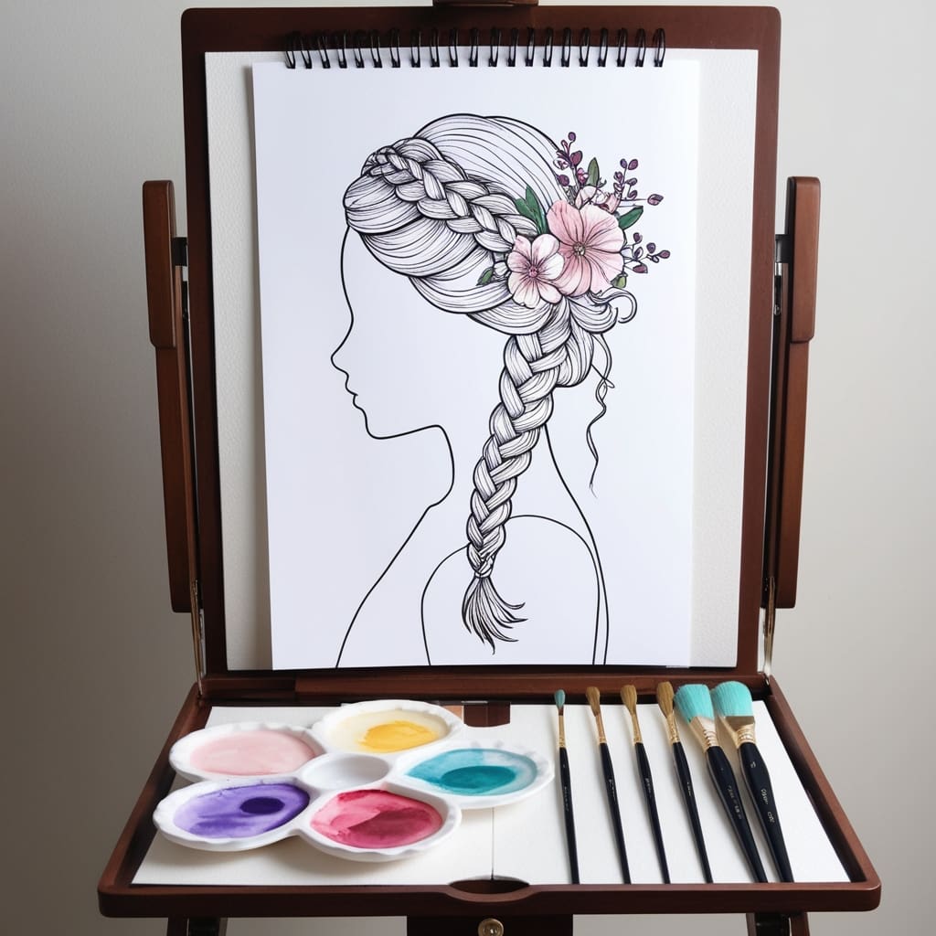 Hair coloring pages 2