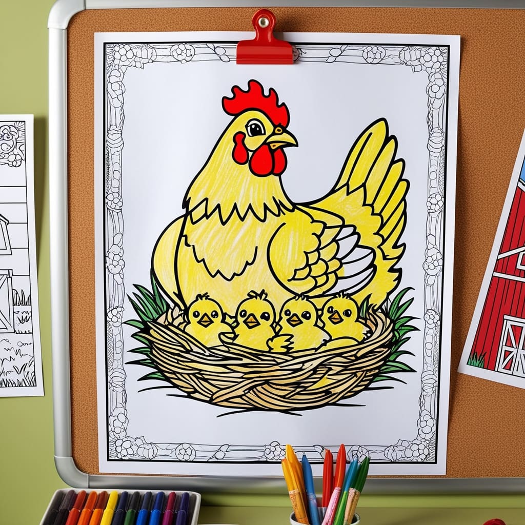 Chicken coloring pages 6