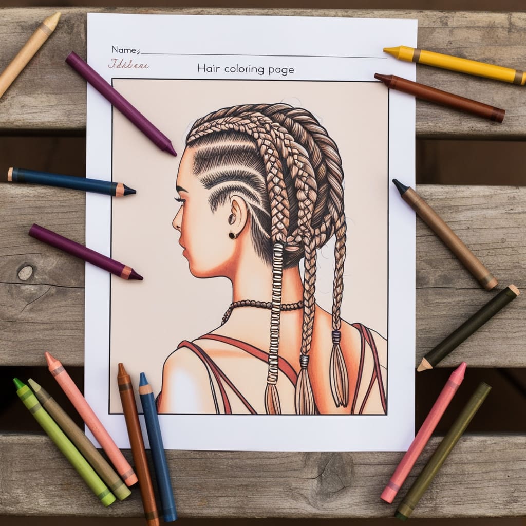Hair coloring pages 4
