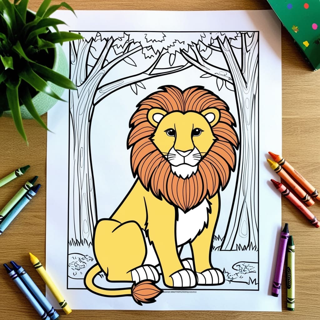 Lion coloring pages 21