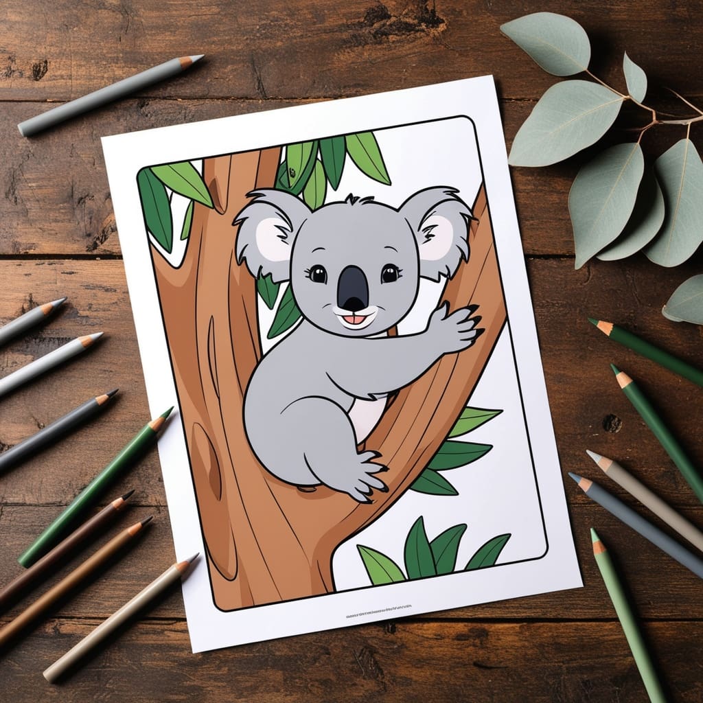 Koala coloring pages 2