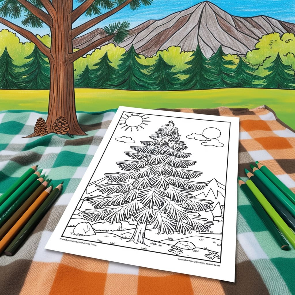 Leonardo phoenix a tree coloring page lying on a picnic blanke 1