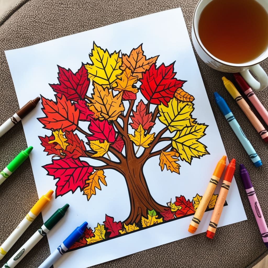 Tree coloring pages 14