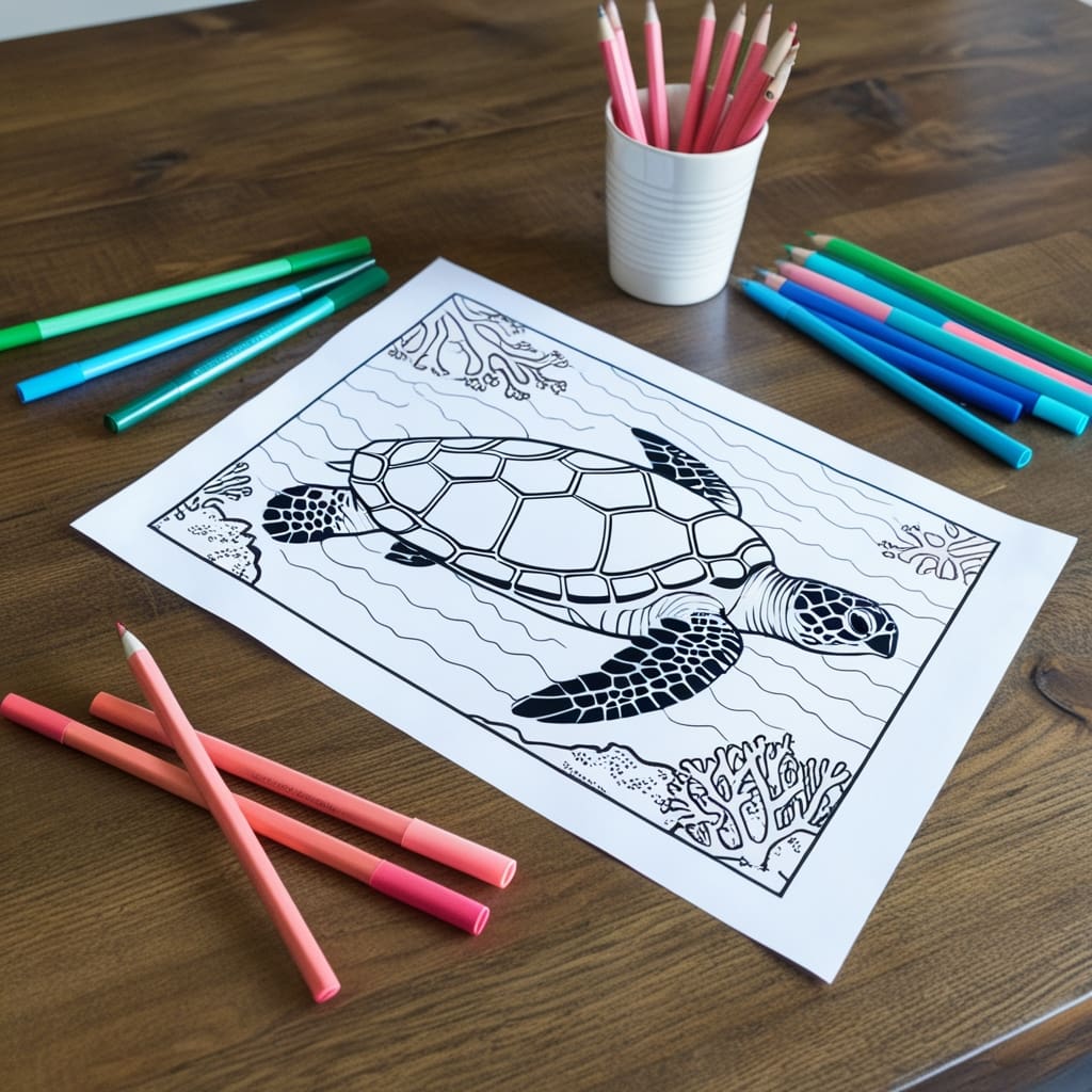 Turtle coloring pages 9