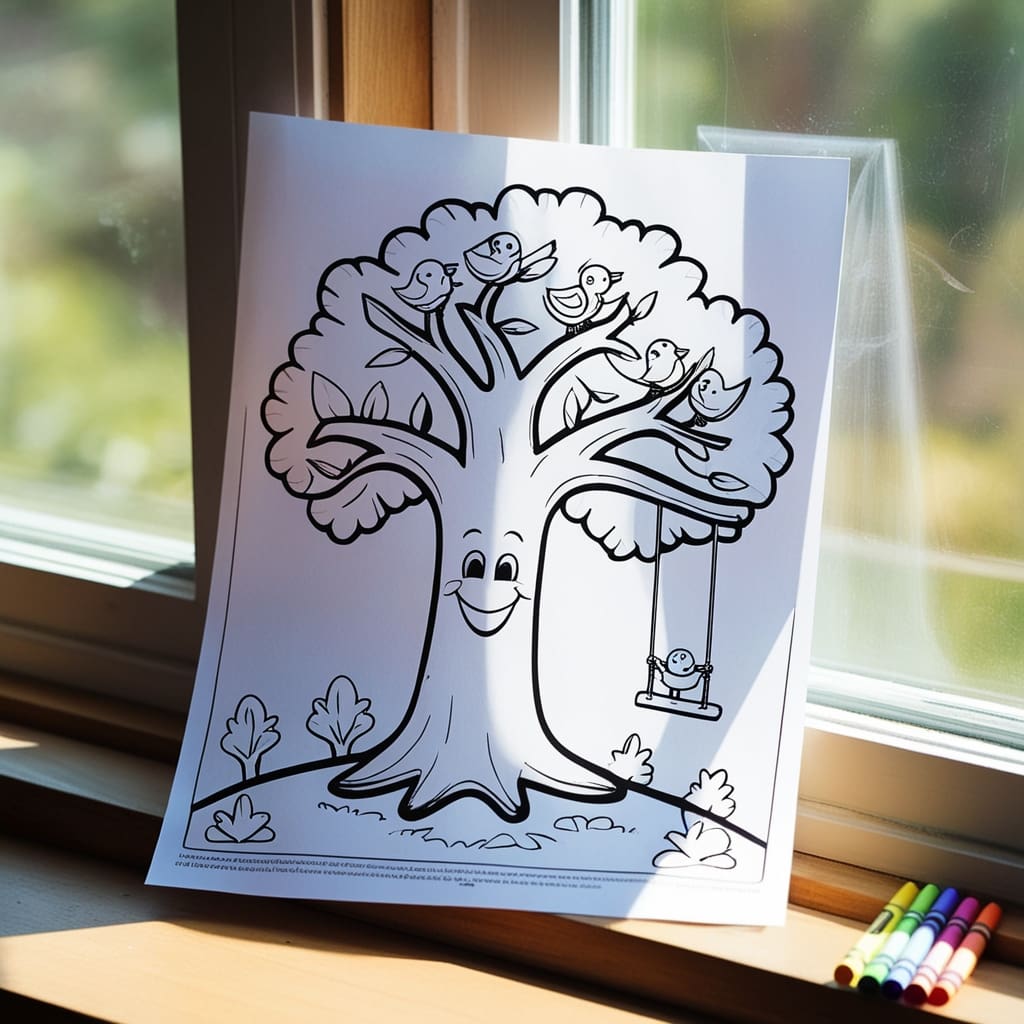 Tree coloring pages 6