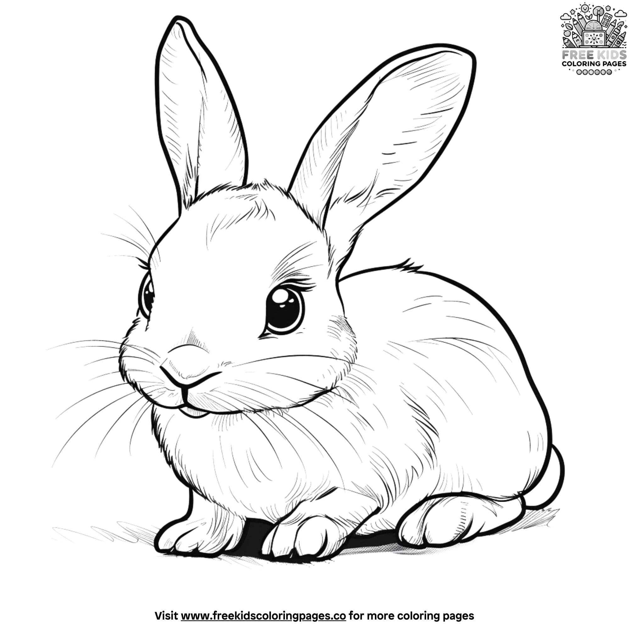 Natural Realistic Bunny Coloring Pages