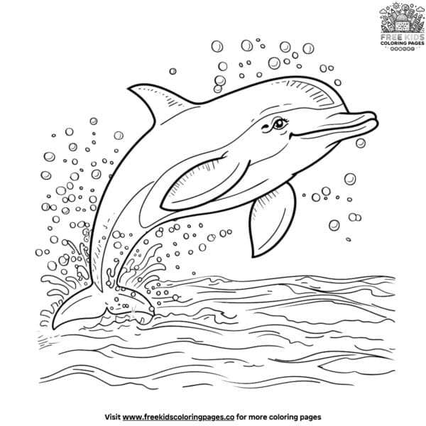 Lifelike dolphin coloring pages